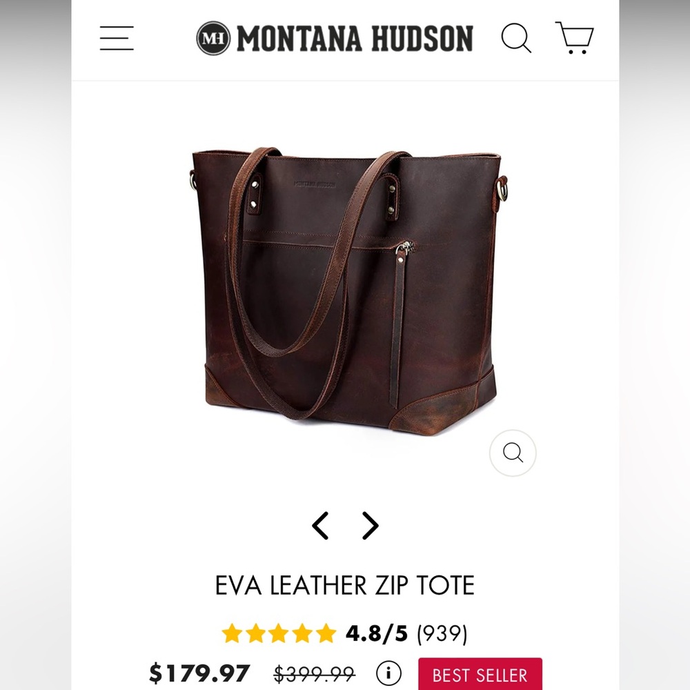 Montana Hudson Leather Laptop Tote